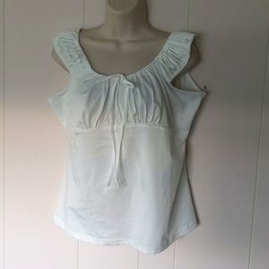 Nwt zaful bright white super stretchy peasant blouse 16